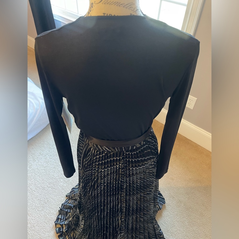 Black Elegant Wrap Dress Animal Print      Bag 63 - Picture 6 of 13